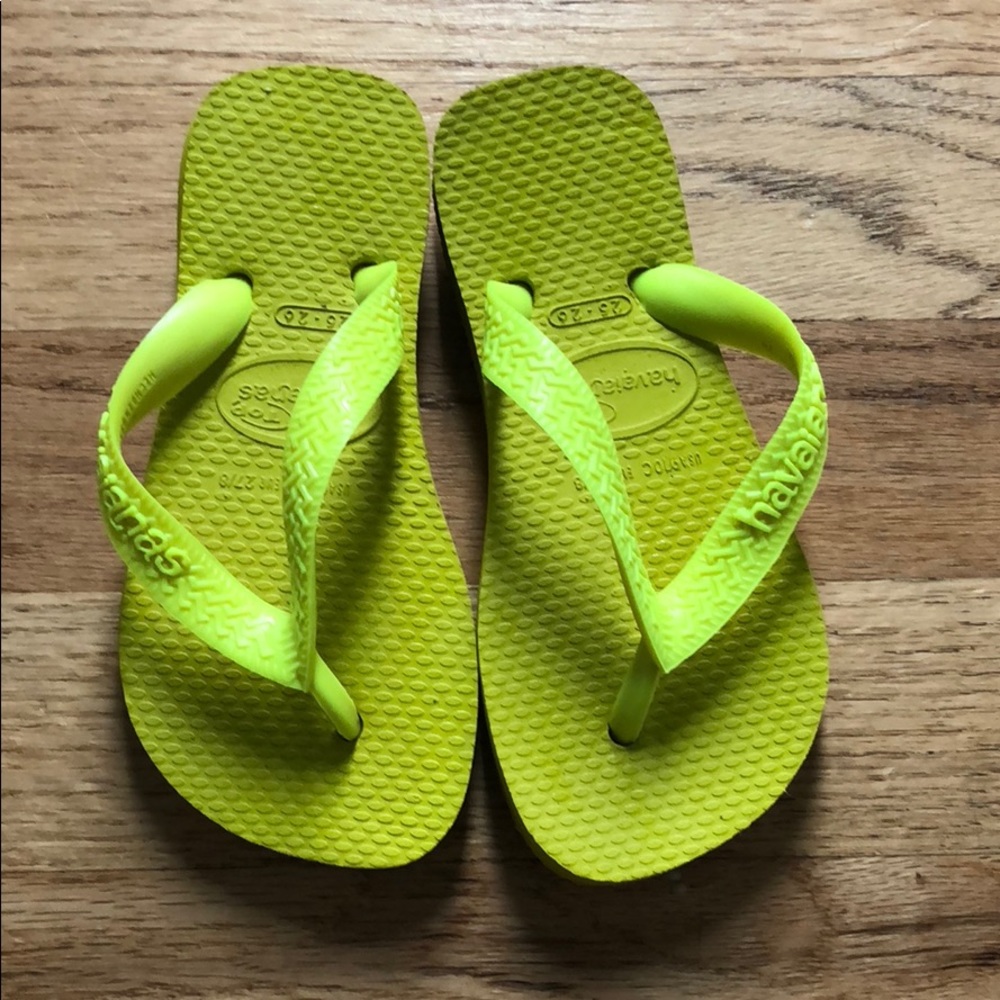 Kids Havaianas yellow flip flops